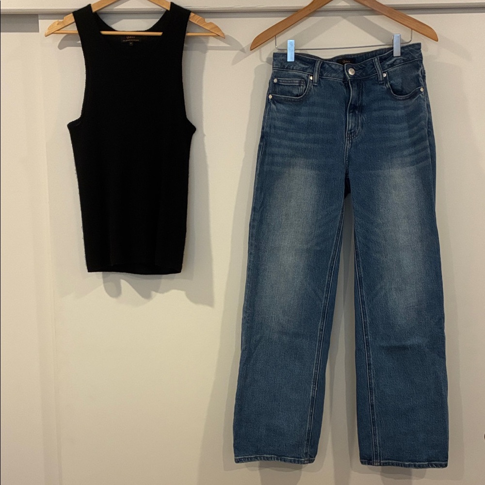 Quince bundle! Cashmere tank (M) and Bella straight jeans (29 x 30)